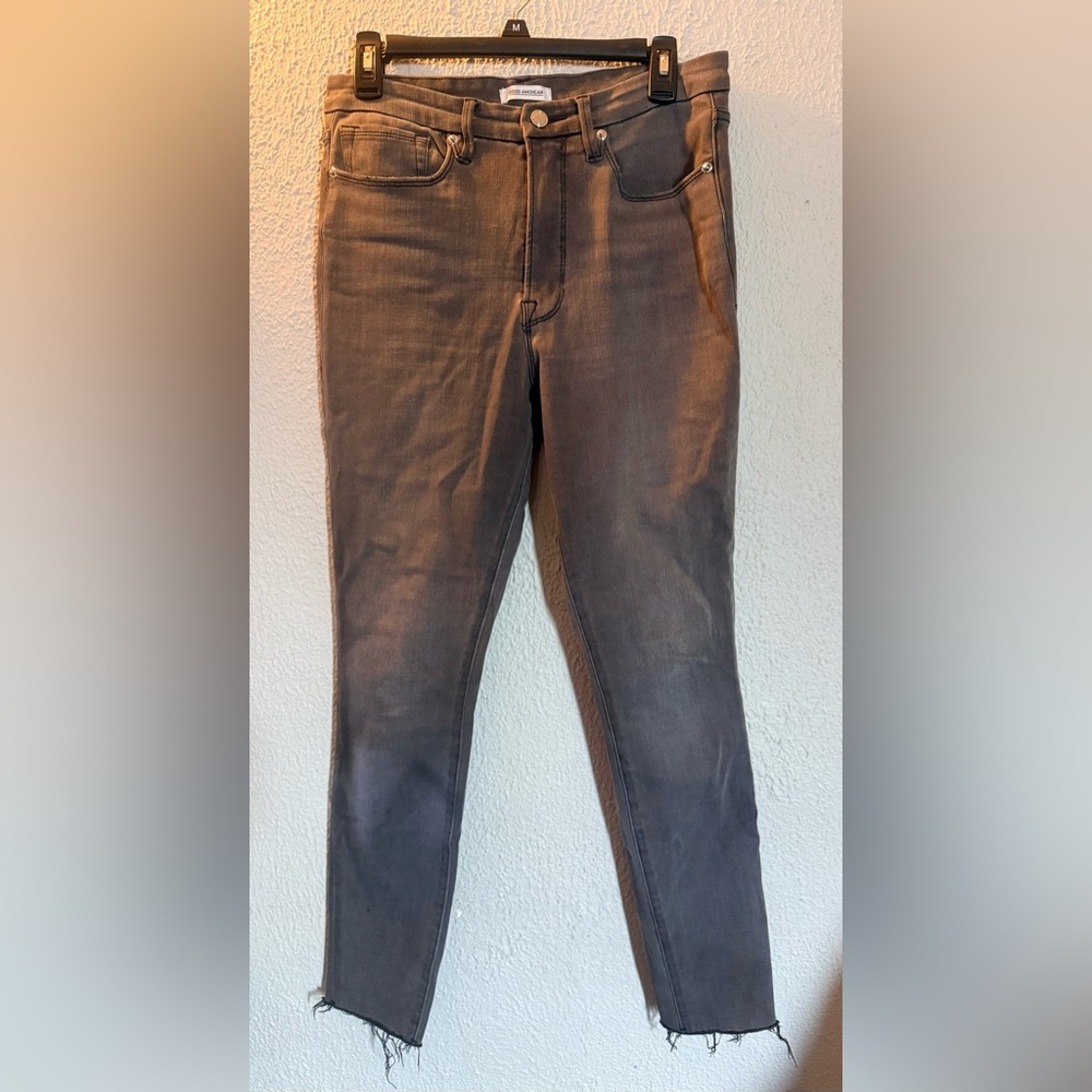 Good American Charcoal Denim Pants Good Waist size 10/30